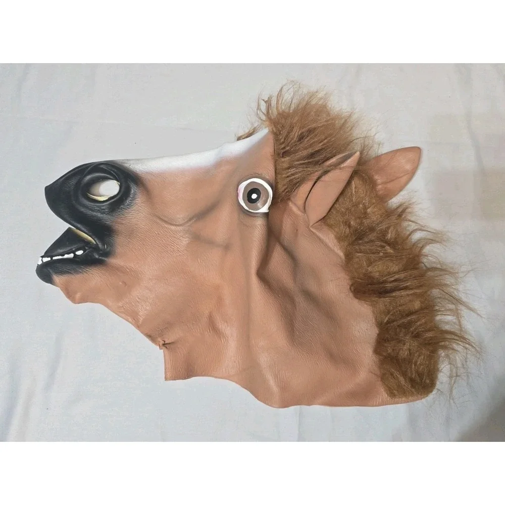 Horse Head Mask Adult Costume Fancy Dress Horses Dress Up Party Pony Brown